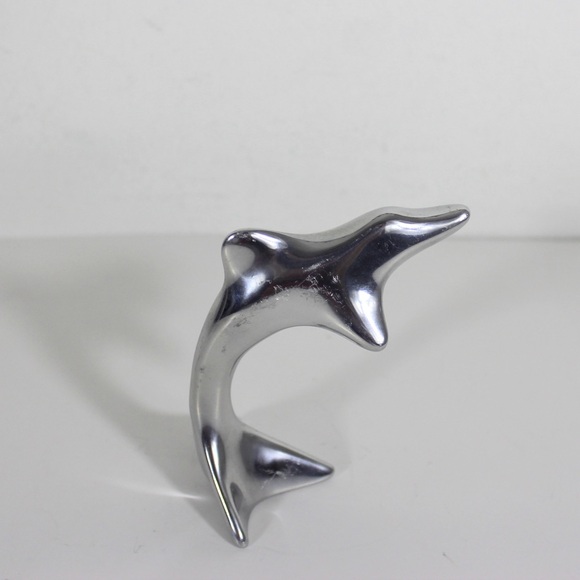 Mid Century Modern Hoselton Canada Aluminum Dolphin Sculpture Modernist Figurine - Picture 4 of 8